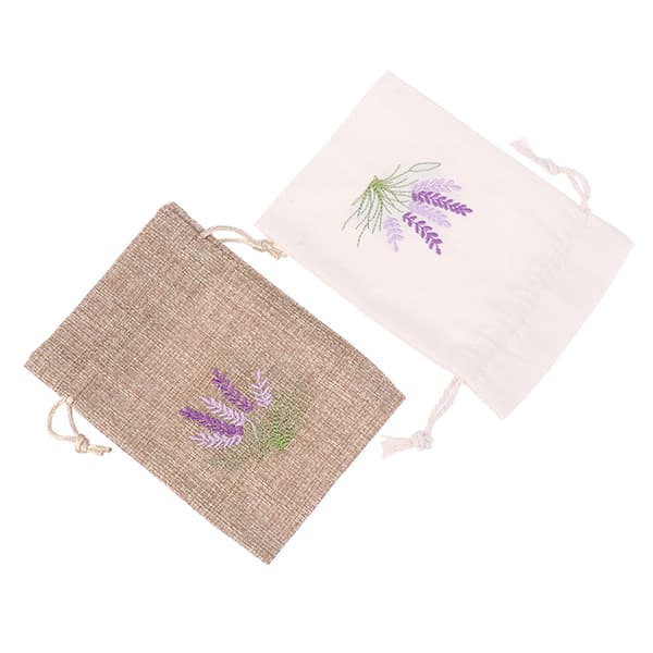 1st lavendelpåsar Torrblommaarompåsar Broderi lavendel Brown