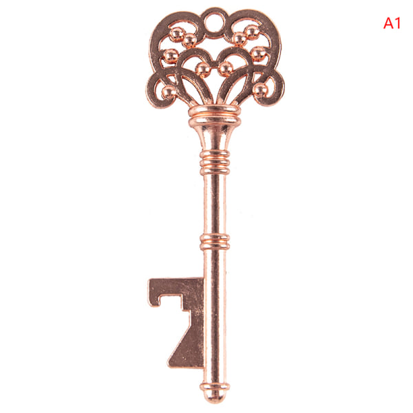 1/5/10 st nyckel vintage nyckelring hängande vintage nyckel Rose Gold 1Pcs