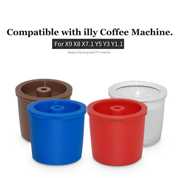 Påfyllningsbara kapselkaffekoppar Kompatibla Illy hines Refill Cof Transparent RED