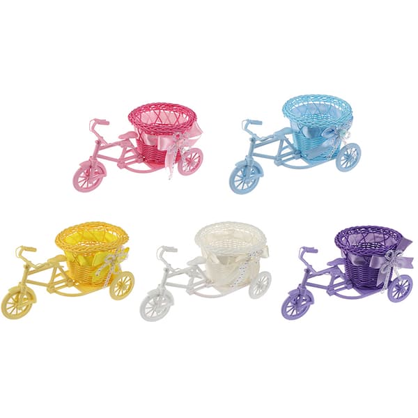 Liten Trehjuling Cykel Blomkorg Vas Förvaring Hemmakontor T White