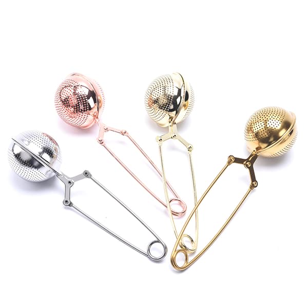 1 ST Te Infuser Rostfritt stål Sphere Tea Sil Kryddfilt Silver