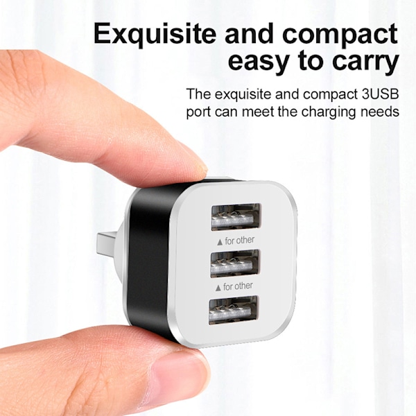 Bil USB Charging Extender 2.0 3-ports Extended USB Splitter Silver