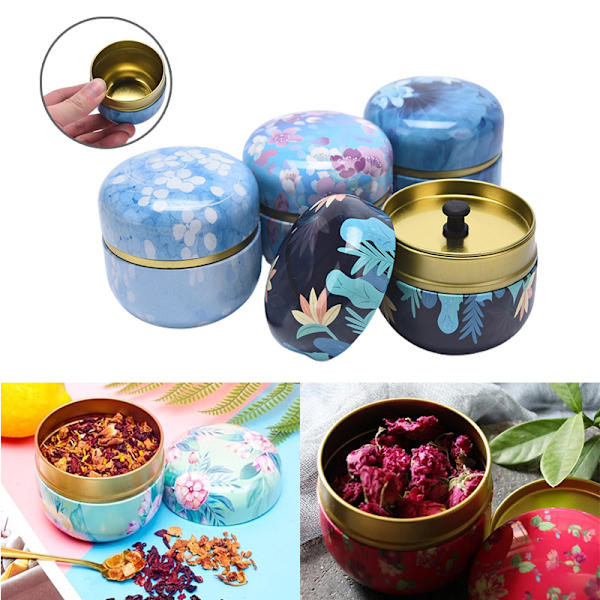 Tea Caddy Iron Delikat Small Style Te Canister Förvaringsbox f E