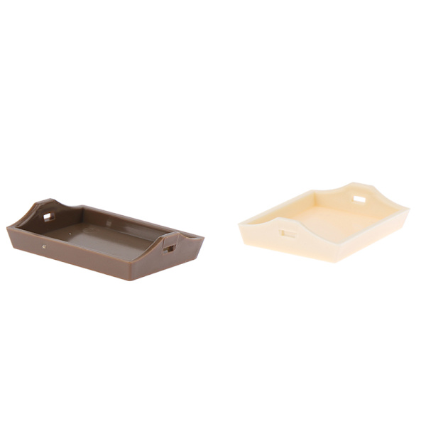 1/12 Dollhouse Fruktbricka Leksaker Dockhus Minidekorationer Acce Beige