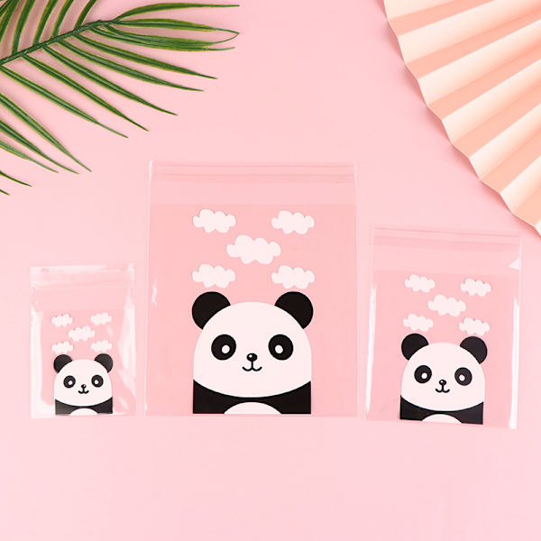 100st/pack Panda Dekoration Självhäftande kakpåse Bröllop M