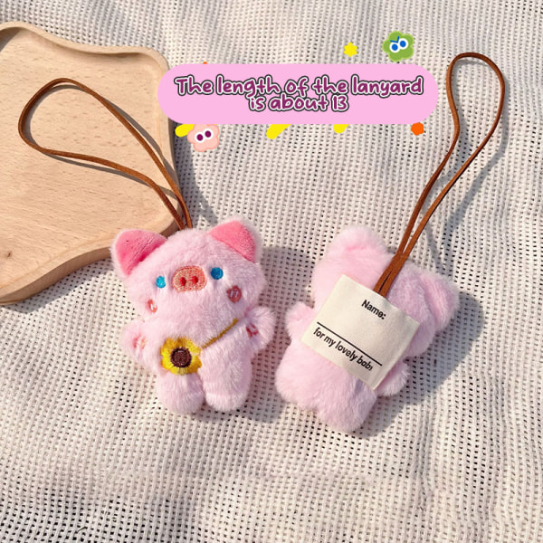Squeak Doll Namn Sticker Hänge Frog Panda Plysch Bagage Tag Rabbit