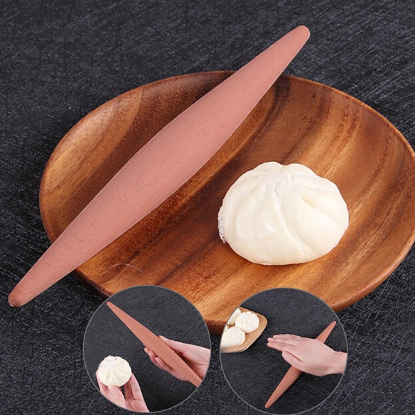 1 st non stick långa träskaft kavel dumplings fondant