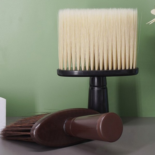 Soft Neck Face Duster Brushes Barber Hair Clean Hairbrush Skägg Brown