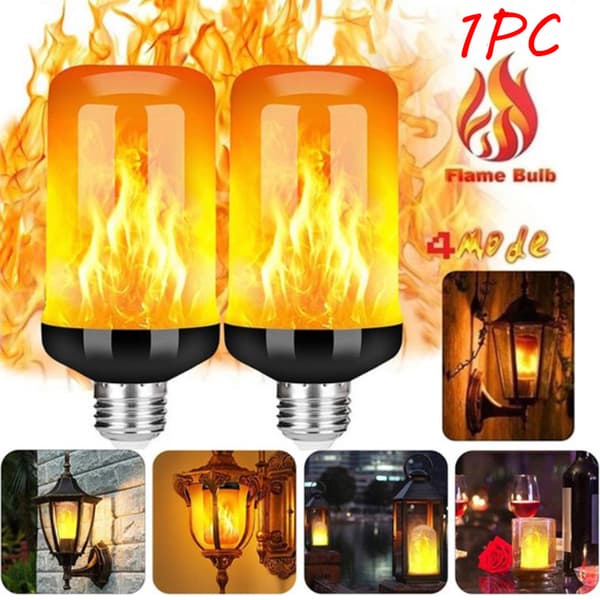 1st LED Flameffekt Eldlampa E27 Simulerad Nature Flick