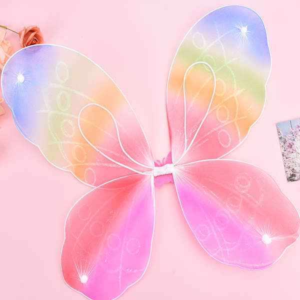 Elegant flicka Fairy Butterfly Wing Rainbow Barn Födelsedag Par