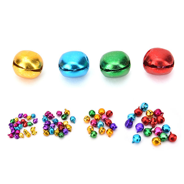 100 st/ set Små Jingle Bells Färgglada lösa pärlor dekoration 10