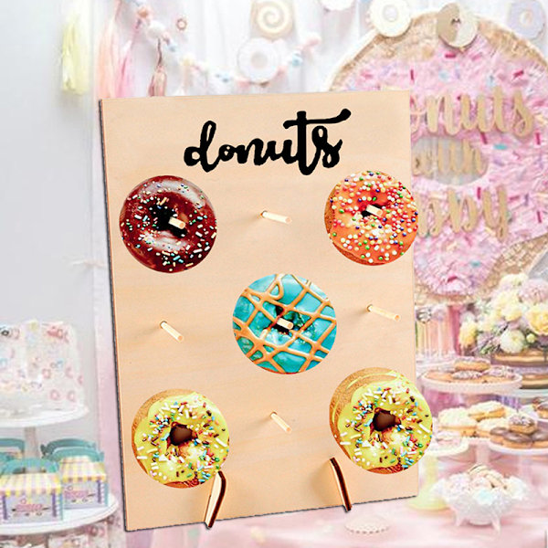 WoodenWall Håller Donut Boards Stand Hängande DonutsBord Bröllop H