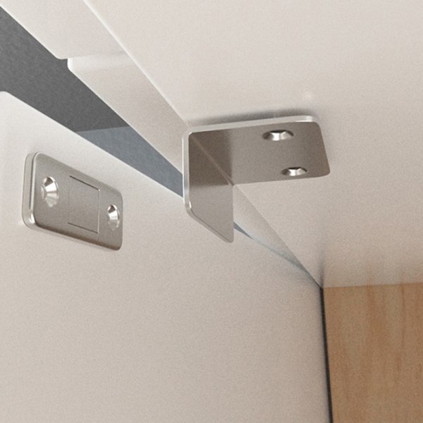 Stark magnetisk dörrpropp Skåpdörrspärrar Spärrmöbler Silver