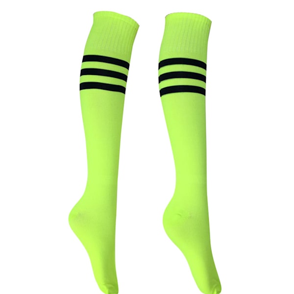 1 par fotbollsstrumpor högkvalitativ lång tub knä bomull vuxen Light Green
