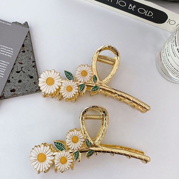 Sweet Literary Flower Hair Claw Dam Daisy Hairpin For Women H