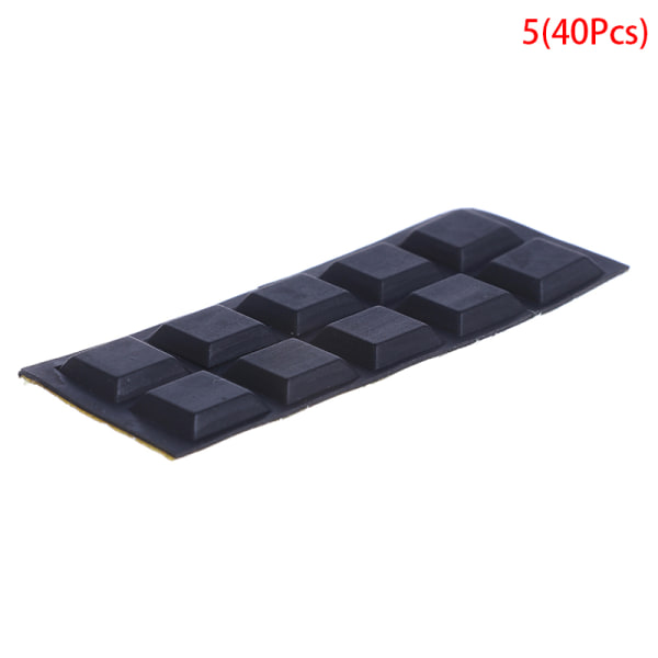 40st fyrkantiga gummifötter självhäftande stötfångare Dörr Buffer Stop 5(12.7*12.7*3 40Pcs)