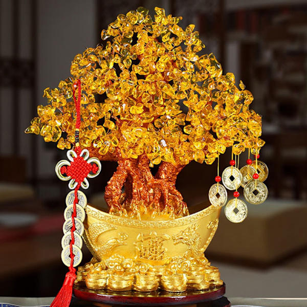 Yuanbao Tree Fortune Tree Ornament Rikedom Gold Ingot Tree Pengar