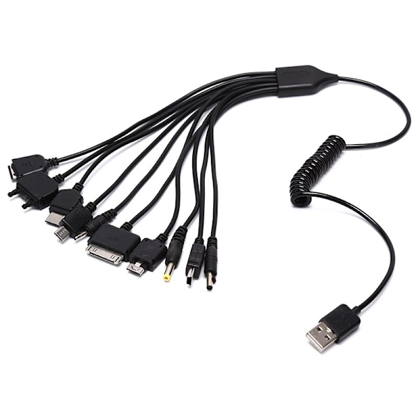 Multi Pin Kabelladdare USB Adapter Kabel Datatråd 10in1