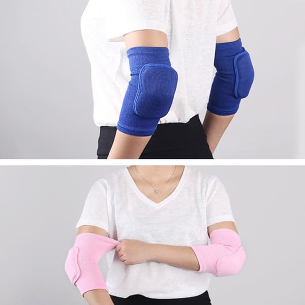 2 ST Elastiska armbågsskydd förtjockade svamparmbågsknäskydd Blue M