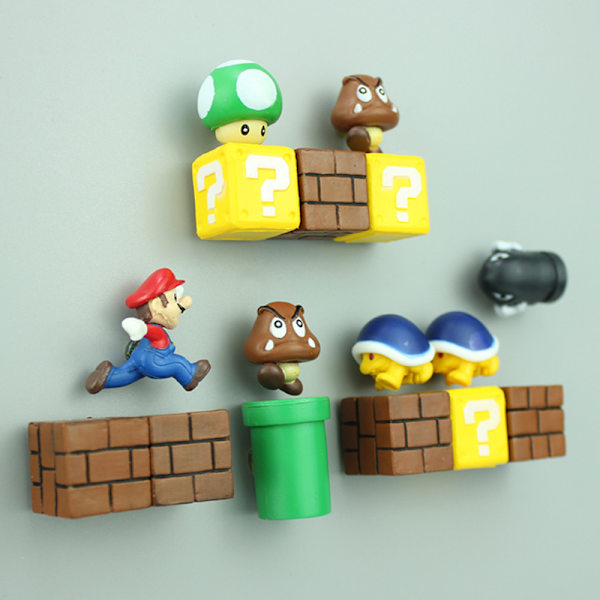 Klassisk 3D Super Mario Kylskåp Stark Magnet Sticke 12pcs D