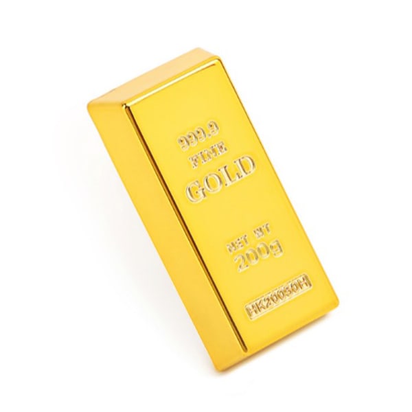 Plast Gold Bullion Simulerad Golden Brick Glittrande Guld B
