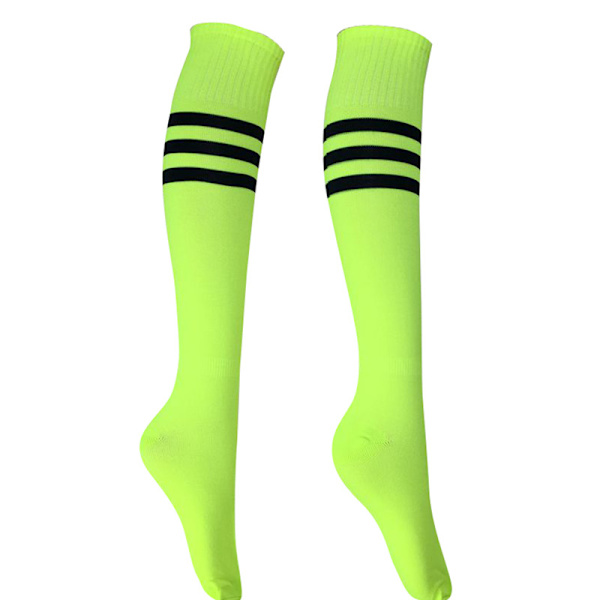 1 par fotbollsstrumpor högkvalitativ lång tub knä bomull vuxen Light Green