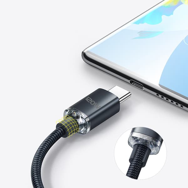 120W USB C till typ C-kabel för IPhone 15 Pro Max 13 Oneplus PO Purple-2m