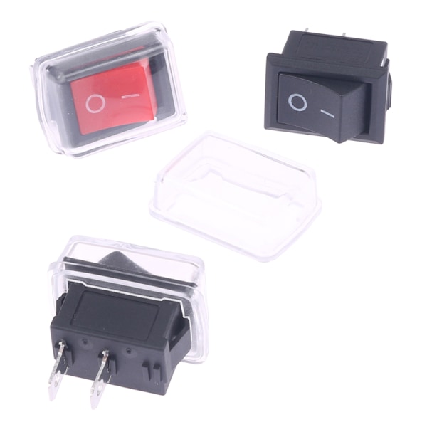 5 Styck Tryckknapp Mini Switch 2Pin On/Off Vippbrytare med wat 3(Copper Black)