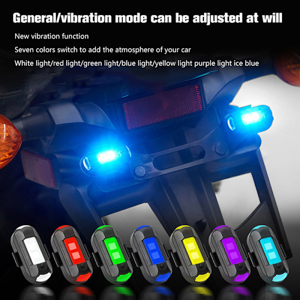 7 färger Drone Strobe Light USB LED Anti-Collision Bike Tail Mi 1(no magnet)