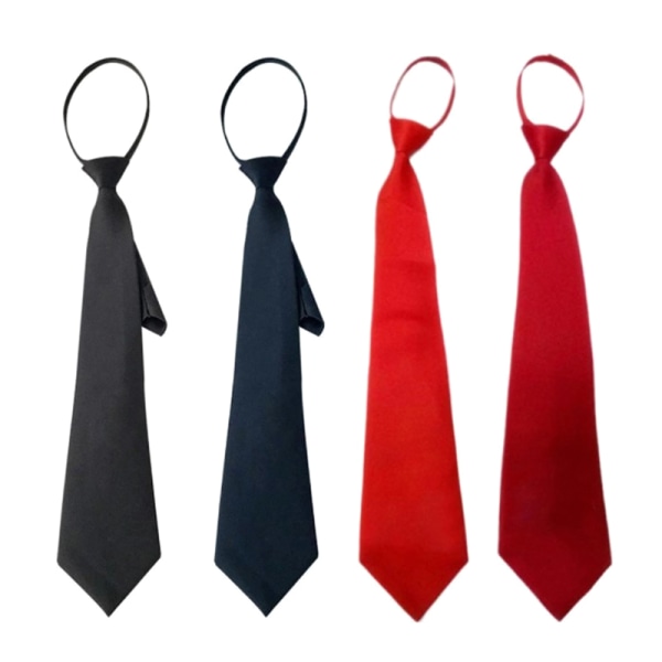 Svart Clip On Herr Slips Säkerhetsslipsar För män Kvinnor Unisex Tie Cl red