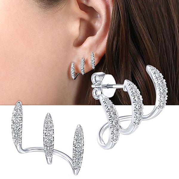 1 par Claws Stud Örhänge Snygg Micro Inlaid Zircon Earring Je A6