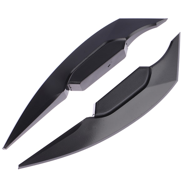 1Par Universal Motorcykel Winglet Aerodynamisk Spoiler Dynamic Black