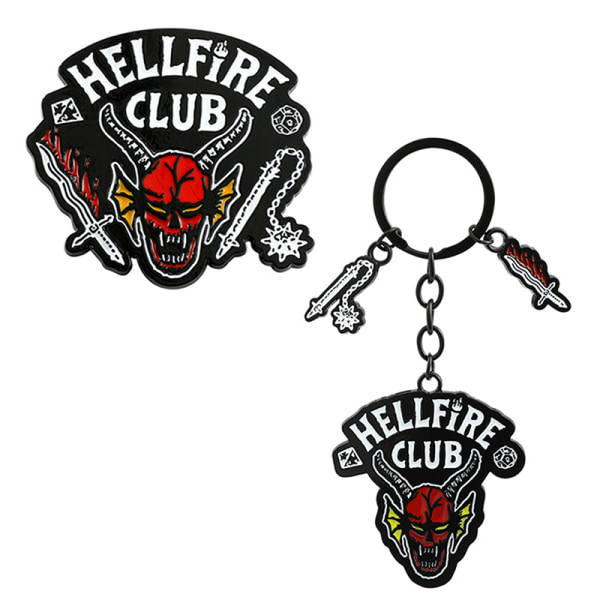 Hellfire Club Stranger Things Pin Badge Brosch Keychain