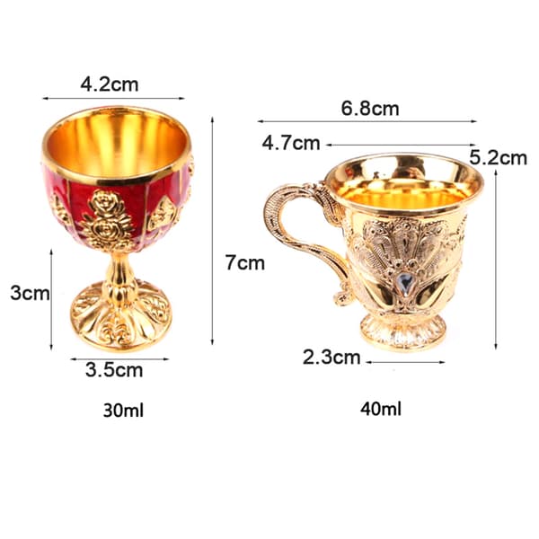 30ML Retro Creative Small Beverage Wine Cup Gold European Style A1