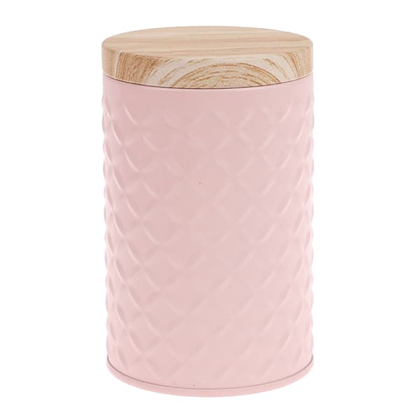 Träkorn Plåtlåda Metall Förvaringslåda Organizer Kaffe Te Pink