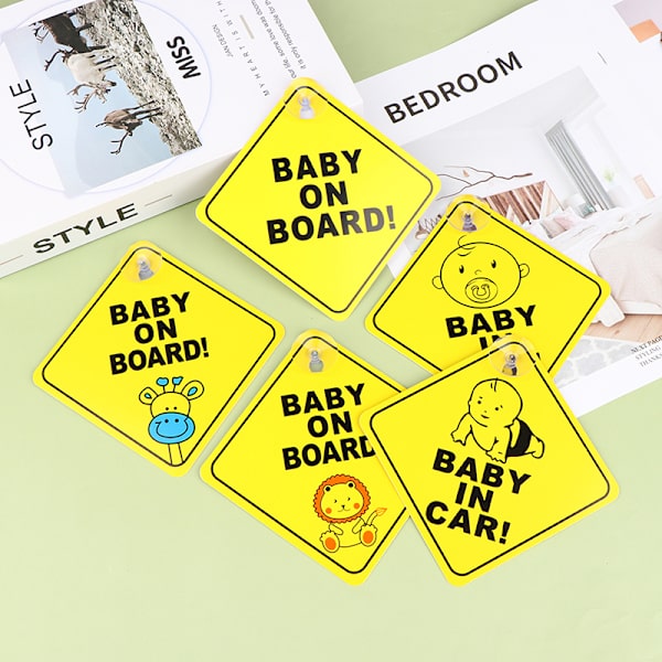 Baby ombord säkerhetsbil fönster sugkopp varningsskylt 3#