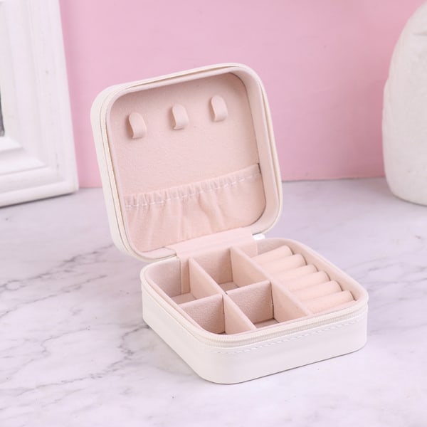 1 Styck Smycken Organizer Display Förvaringslåda Travel Örhängen Ring White