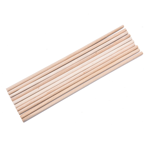 10 st naturligt trä rundstavar räknepinnar Dowel DIY Build 5*200mm