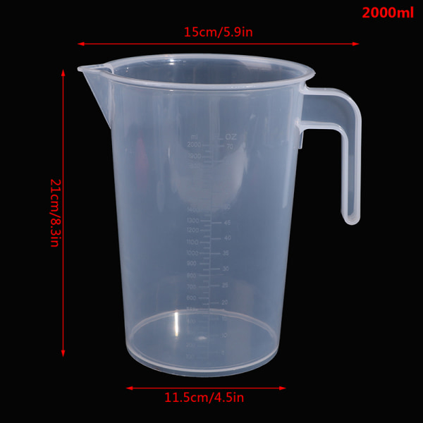 Mätkopp i plast med våghandtag Transparent mätning C 2000ml