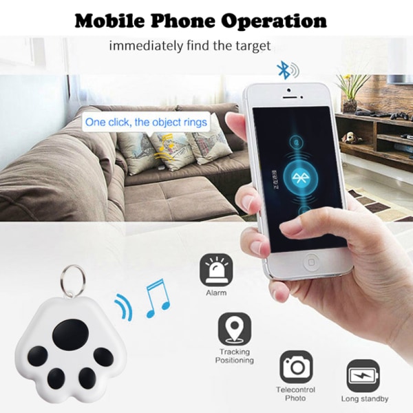 Dog paw tracker nyckelring telefon förlorat larm Bluetooth anti-lost Sky blue