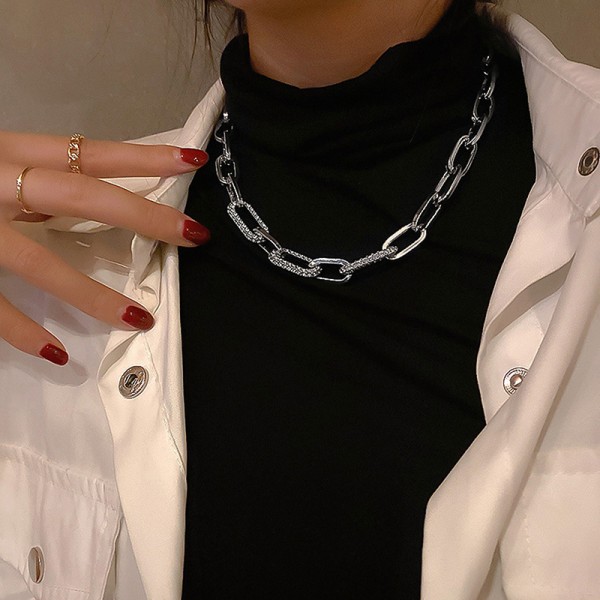 Halsband partihandel Chokers För Kvinnor Metal Hip-hop Tröja cha Gold