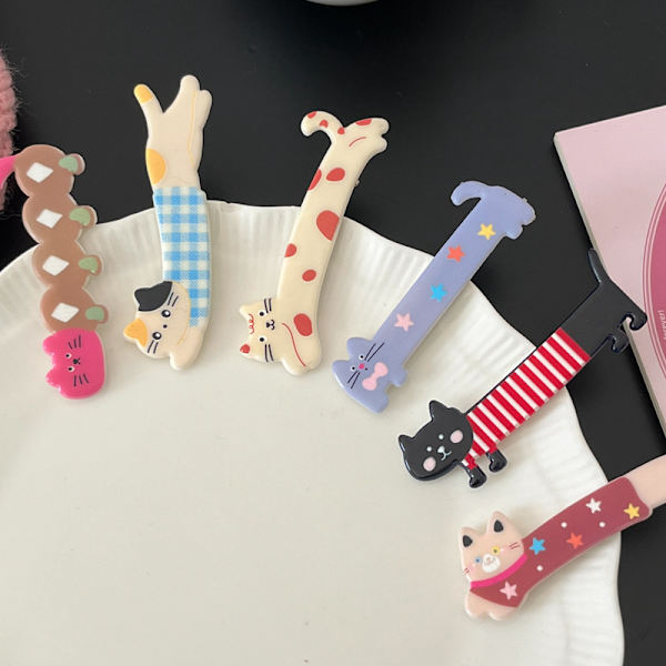 Tecknad hårklämma e Cat Shape Side Bangs Clip Makeup Tools Girl A2