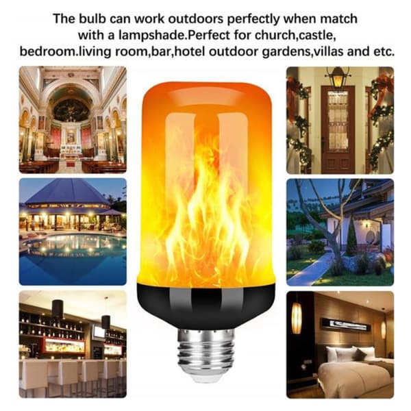 1st LED Flameffekt Eldlampa E27 Simulerad Nature Flick