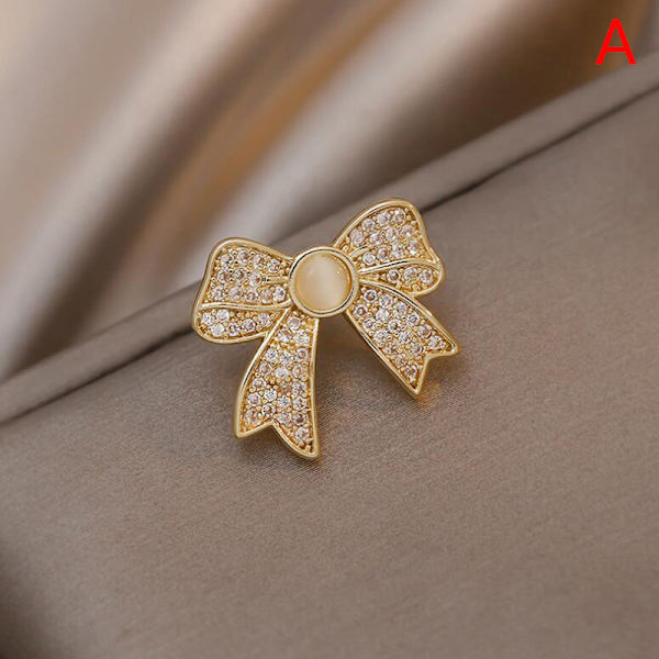 Bowknot Solros Rhinestone Crystal Brosch Bröllopsklä upp A