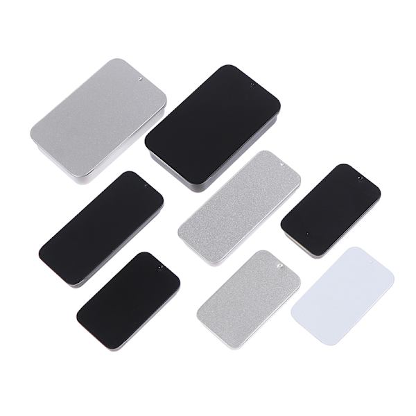 2st plåt liten push-pull box solid balsambox metallförpackning 1（Silver 60*34*10mm）