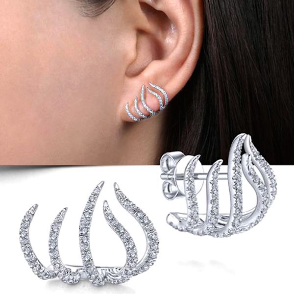 1 par Claws Stud Örhänge Snygg Micro Inlaid Zircon Earring Je A5
