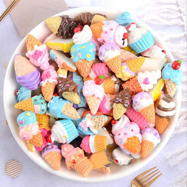 10st Flatback Resin Donut Cookies Cake Cabochons Charms DI Multicolor2