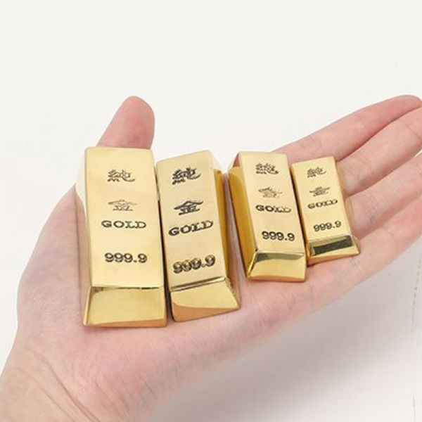Ren kopparimitation guldtackstång göt mässing solid rekvisita gol 7.3cm