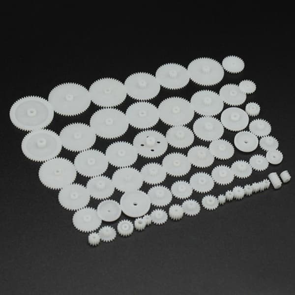 58st/ set Gör-det-själv-modell Motorväxelsats 0,5 Modulus Plastic Gear Pac