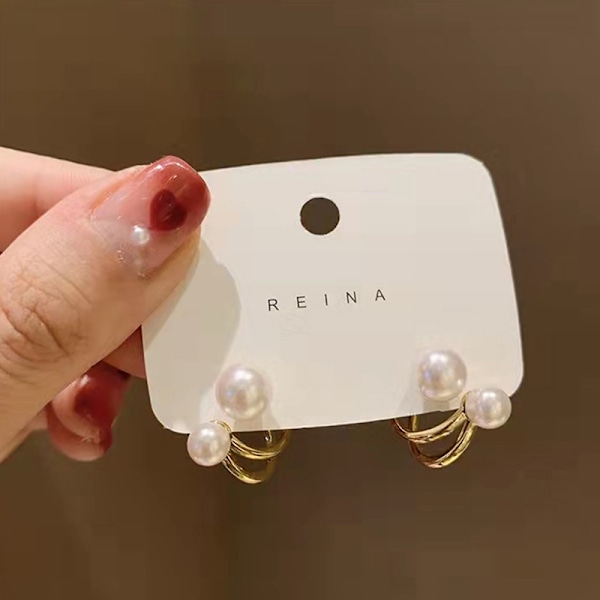 Nya Retro Light Luxury Pearl Stud örhängen n Simple Jewelry Chr